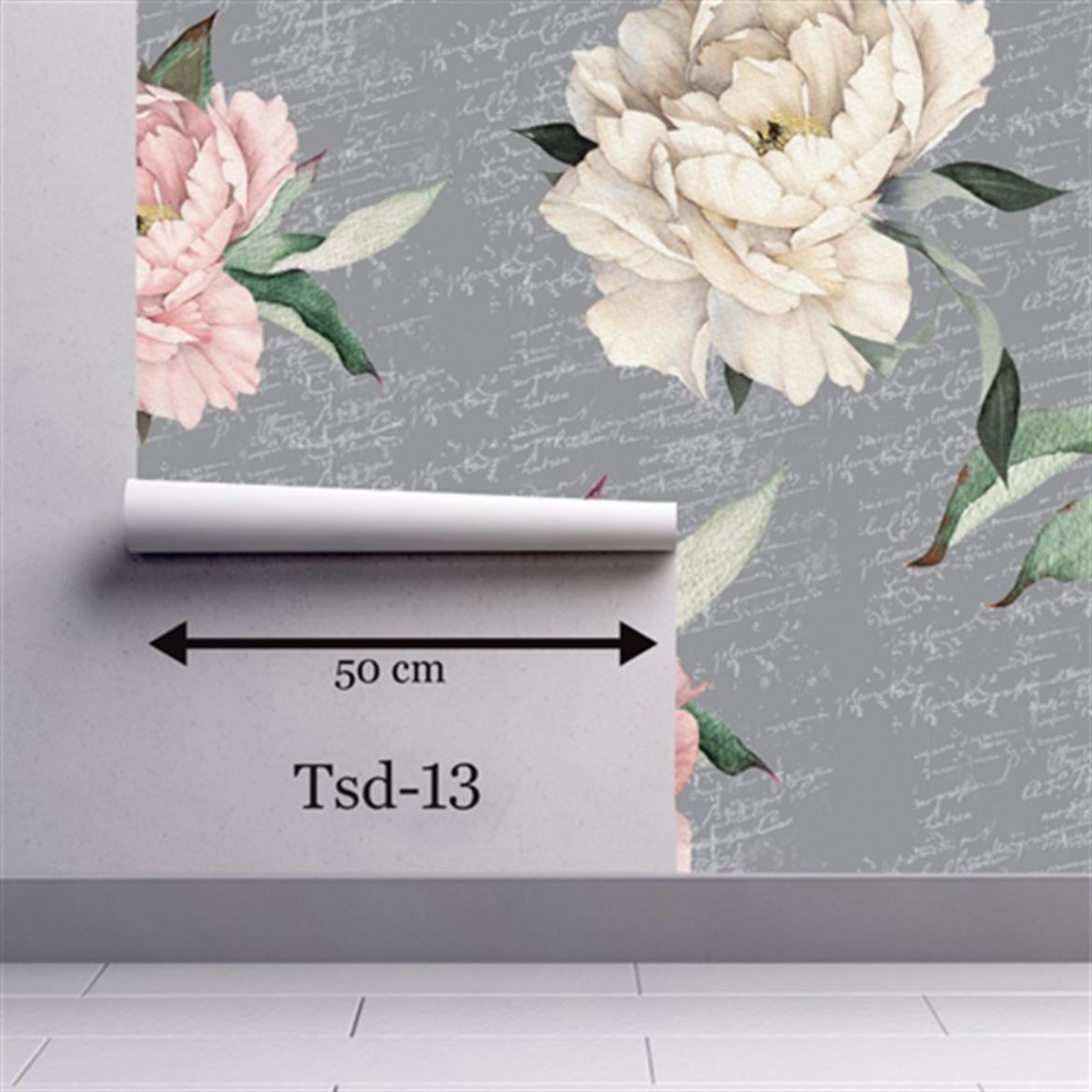 Tasarım Çiçek Desenli Duvar Kağıdı TSD-13 resmi