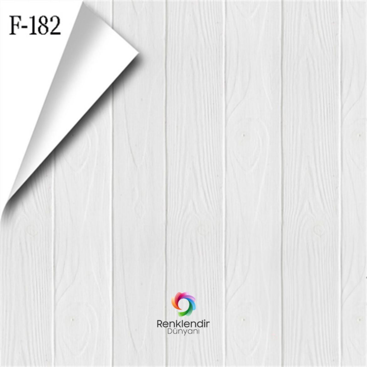 Ahşap Görünümlü Beyaz Tezgah Arası Folyo F-182 resmi