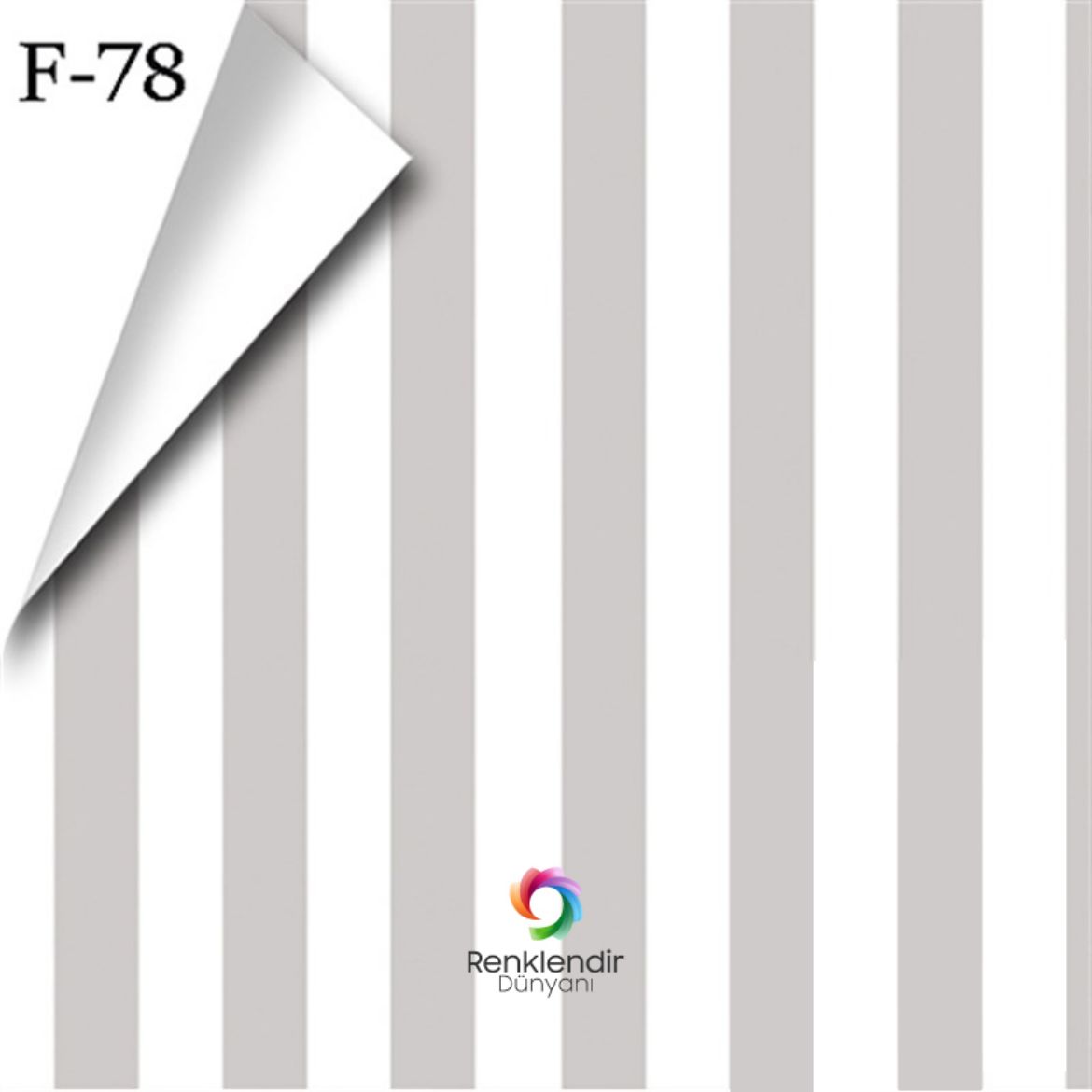 Gri Beyaz Çizgi Desenli Tezgah Arası Folyo F-78 resmi