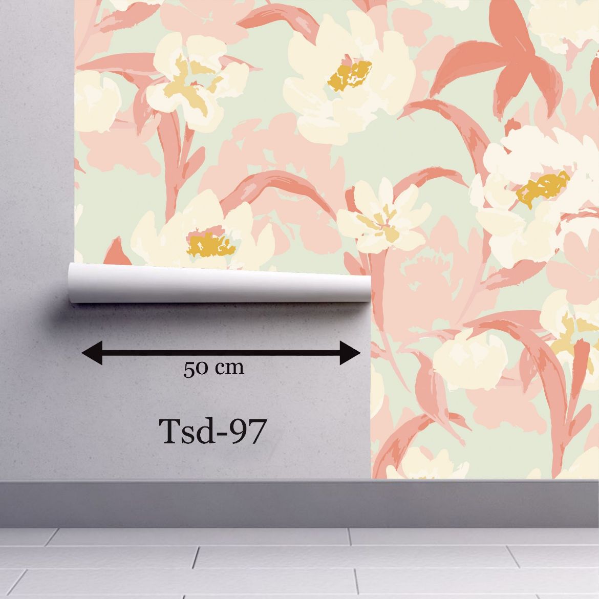 Tasarım Çiçek Desenli Duvar Kağıdı TSD-97 resmi