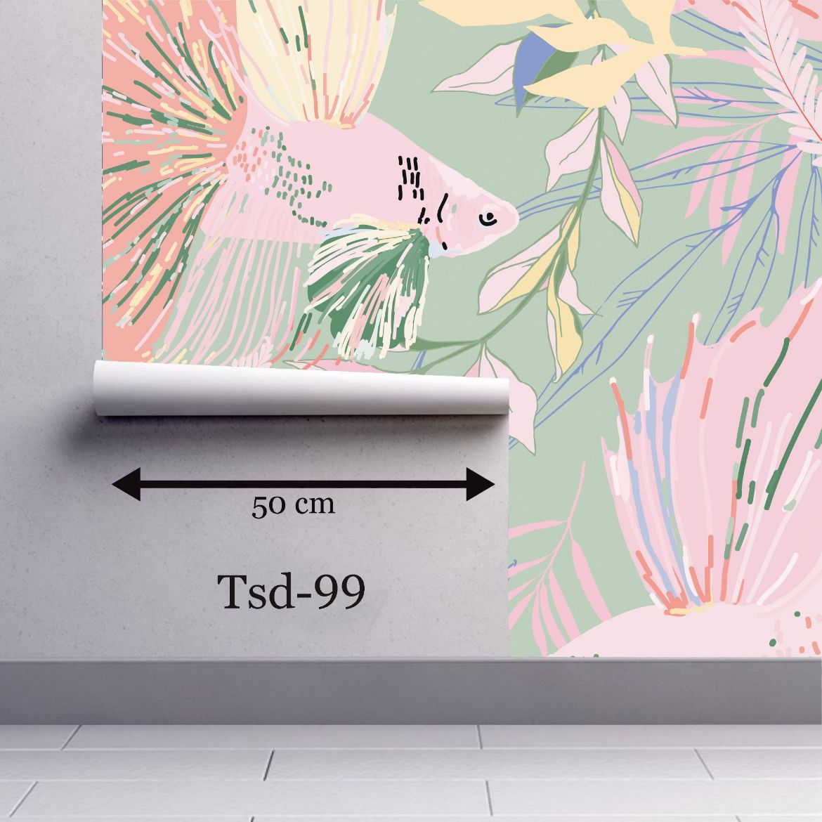 Tasarım Çiçek Desenli Duvar Kağıdı TSD-99 resmi